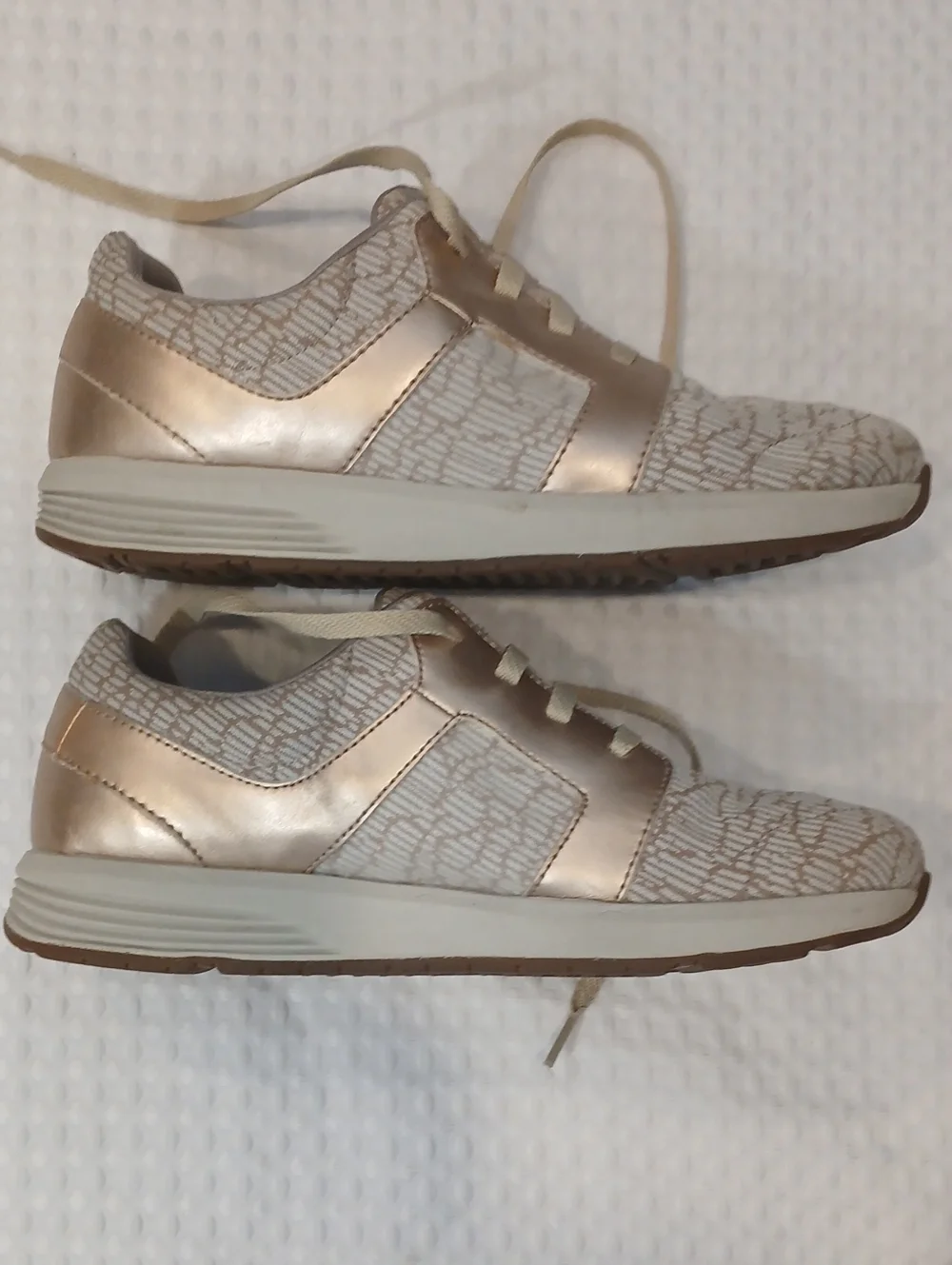 Rockport TruStride Knit Gold Sneakers, Women's 8